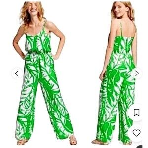 LILLY PULITZER FOR TARGET Green White Boom Boom Jumpsuit Women’s Size XS Resort